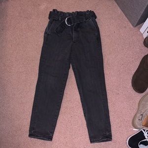 Express black paperbag jeans